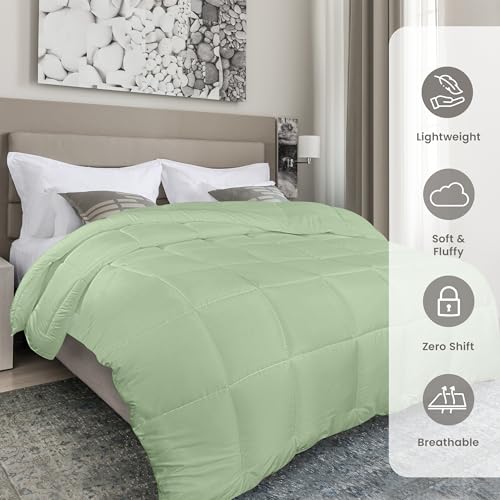 Utopia Bedding Comforters Queen Size, All Season Duvet Insert, Down Alternative Box Stitched Bed Comforter with Corner Tabs, Machine Washable (White)