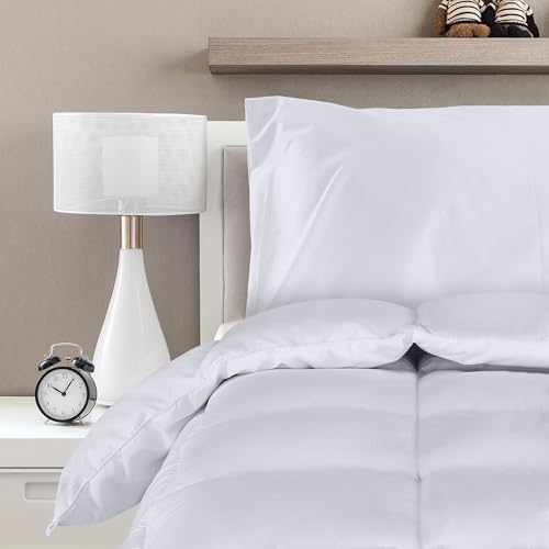 Utopia Bedding Comforters Queen Size, All Season Duvet Insert, Down Alternative Box Stitched Bed Comforter with Corner Tabs, Machine Washable (White)