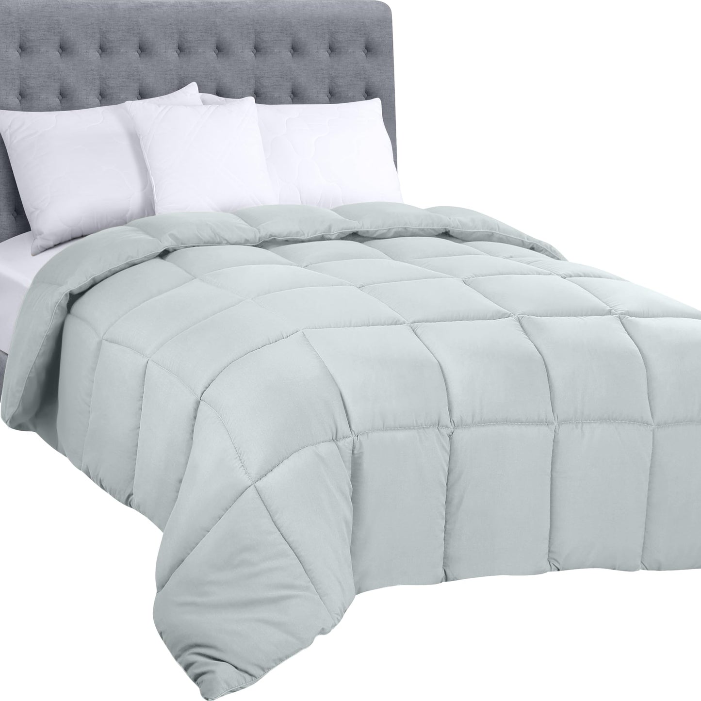 Utopia Bedding Comforters Queen Size, All Season Duvet Insert, Down Alternative Box Stitched Bed Comforter with Corner Tabs, Machine Washable (White)