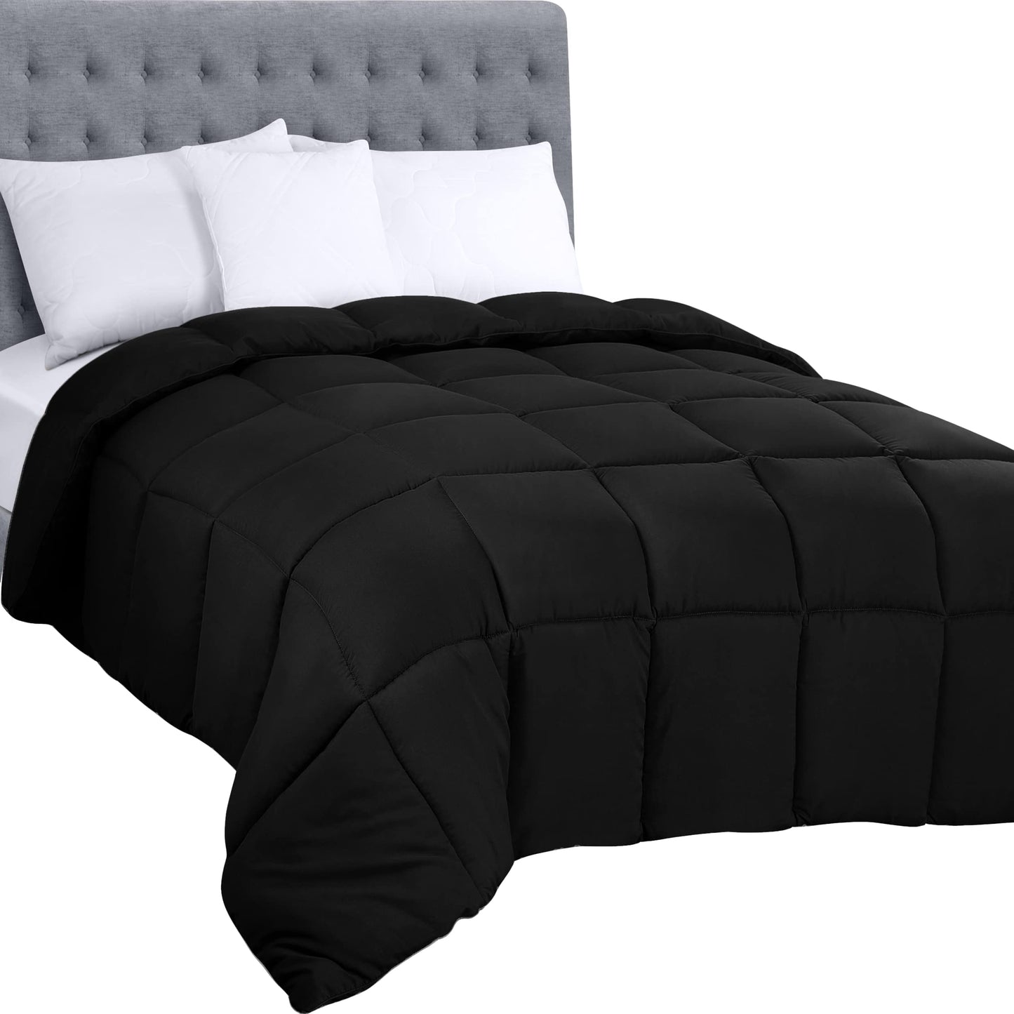 Utopia Bedding Comforters Queen Size, All Season Duvet Insert, Down Alternative Box Stitched Bed Comforter with Corner Tabs, Machine Washable (White)