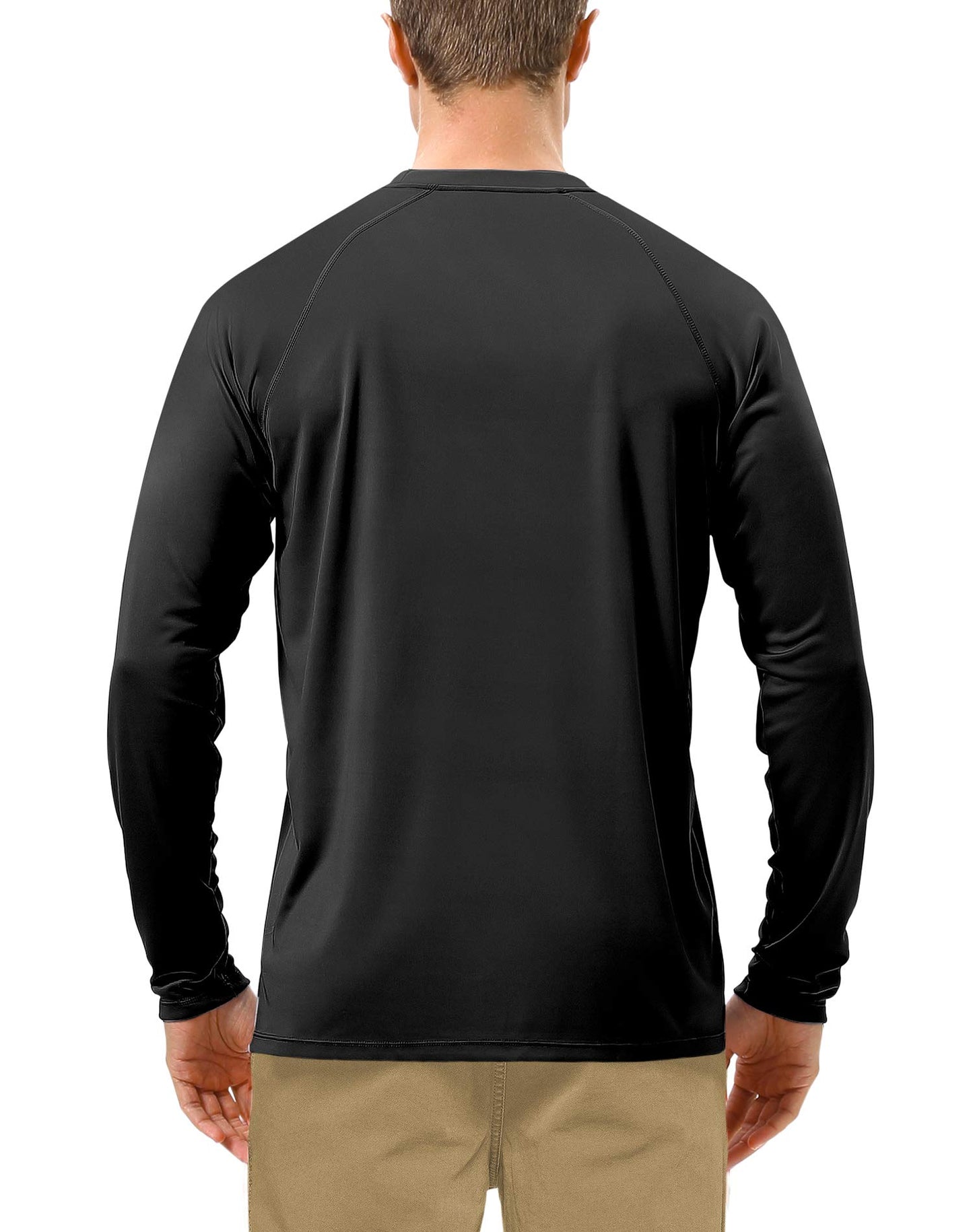 Roadbox Men's Sun Protection Swim Shirts Long Sleeve, UV UPF 50+ T-Shirt Quick Dry, Athletic Rash Guard for Watersport Fishing Hiking Workout Dark Gray