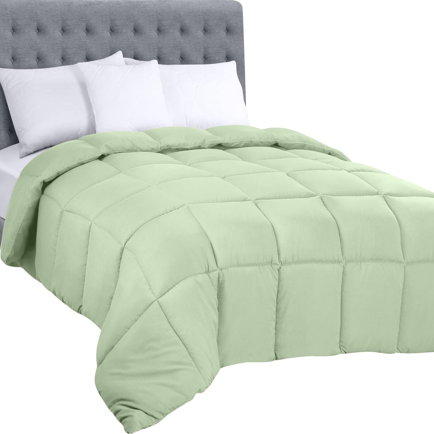 Utopia Bedding Comforters Queen Size, All Season Duvet Insert, Down Alternative Box Stitched Bed Comforter with Corner Tabs, Machine Washable (White)