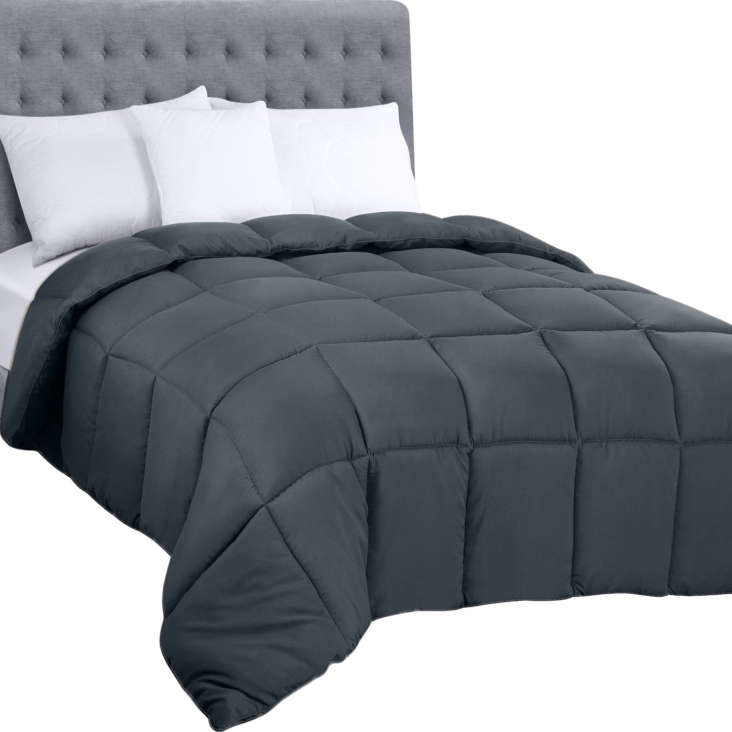 Utopia Bedding Comforters Queen Size, All Season Duvet Insert, Down Alternative Box Stitched Bed Comforter with Corner Tabs, Machine Washable (White)