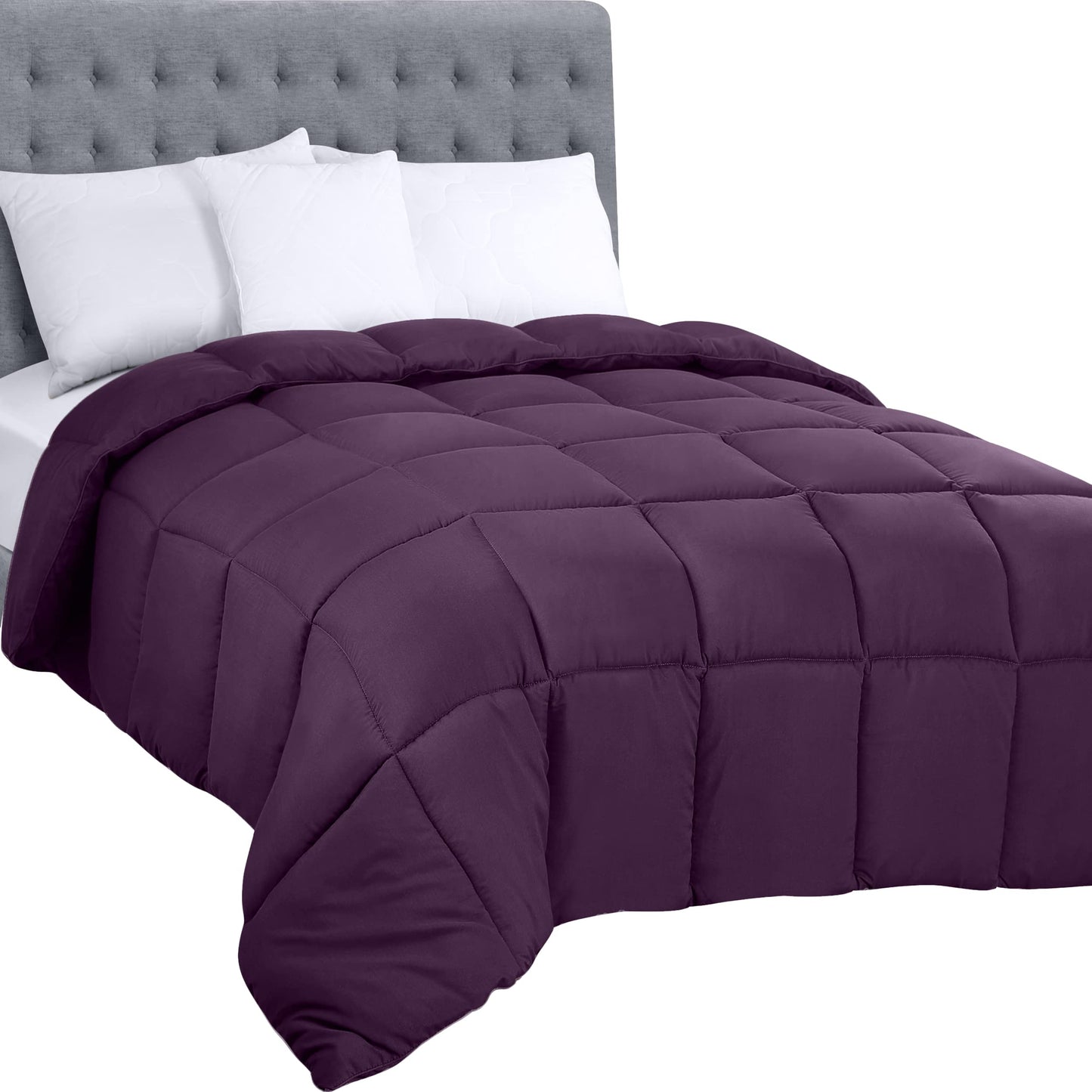 Utopia Bedding Comforters Queen Size, All Season Duvet Insert, Down Alternative Box Stitched Bed Comforter with Corner Tabs, Machine Washable (White)