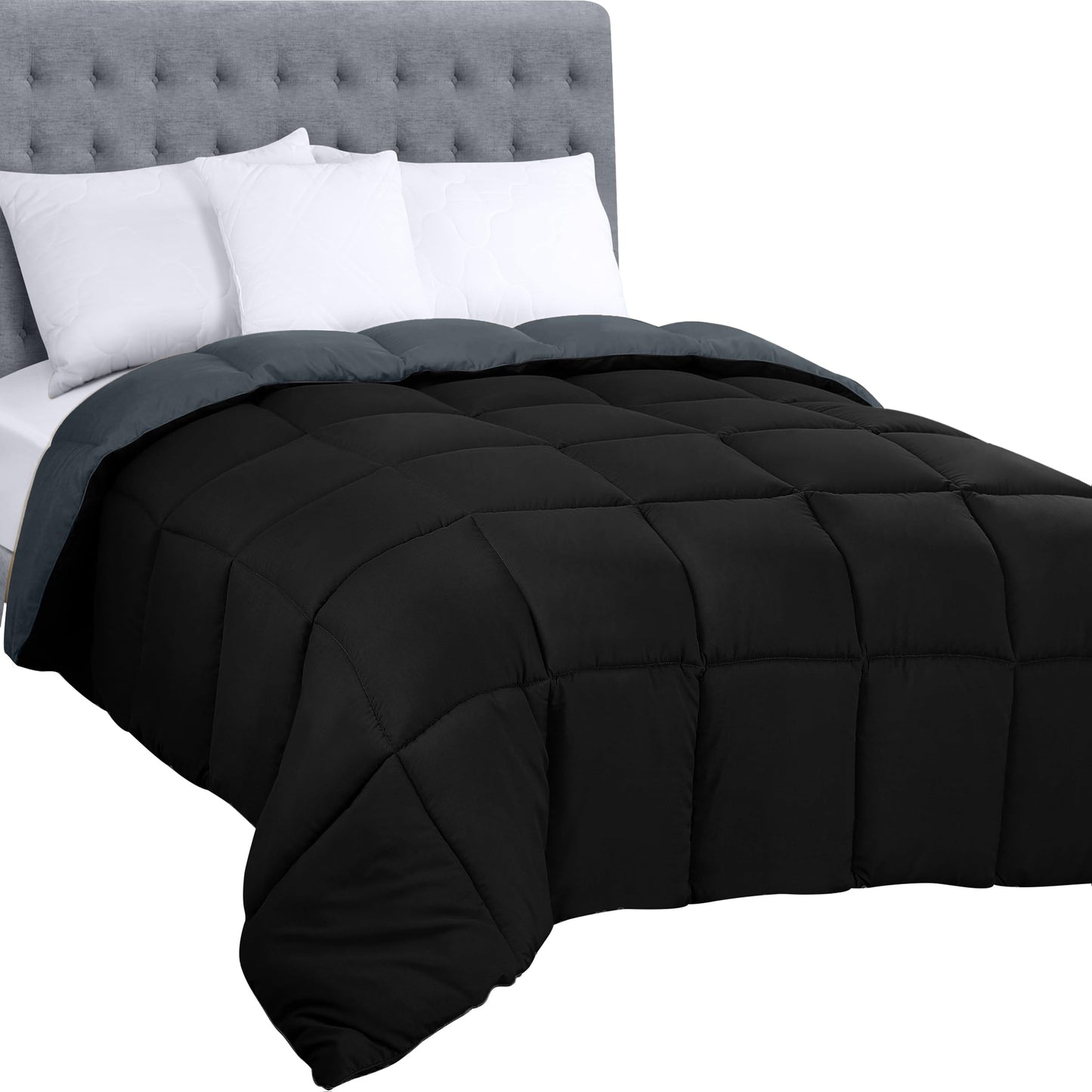 Utopia Bedding Comforters Queen Size, All Season Duvet Insert, Down Alternative Box Stitched Bed Comforter with Corner Tabs, Machine Washable (White)
