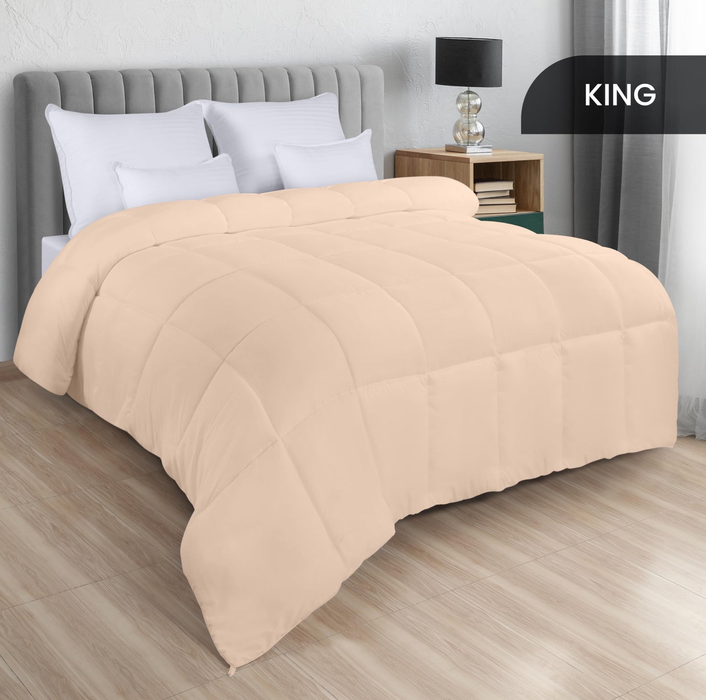 Utopia Bedding Comforters Queen Size, All Season Duvet Insert, Down Alternative Box Stitched Bed Comforter with Corner Tabs, Machine Washable (White)
