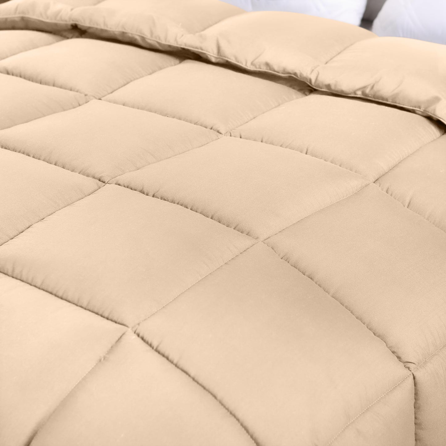 Utopia Bedding Comforters Queen Size, All Season Duvet Insert, Down Alternative Box Stitched Bed Comforter with Corner Tabs, Machine Washable (White)