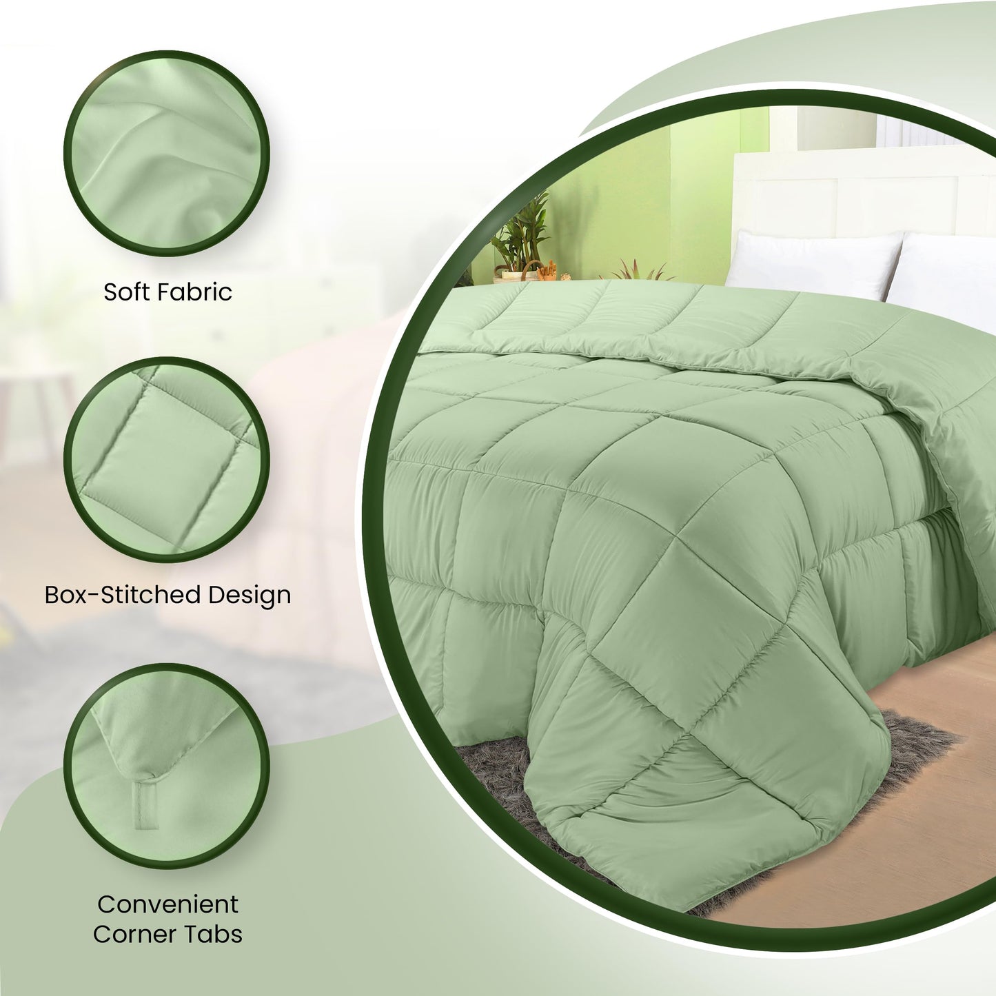 Utopia Bedding Comforters Queen Size, All Season Duvet Insert, Down Alternative Box Stitched Bed Comforter with Corner Tabs, Machine Washable (White)