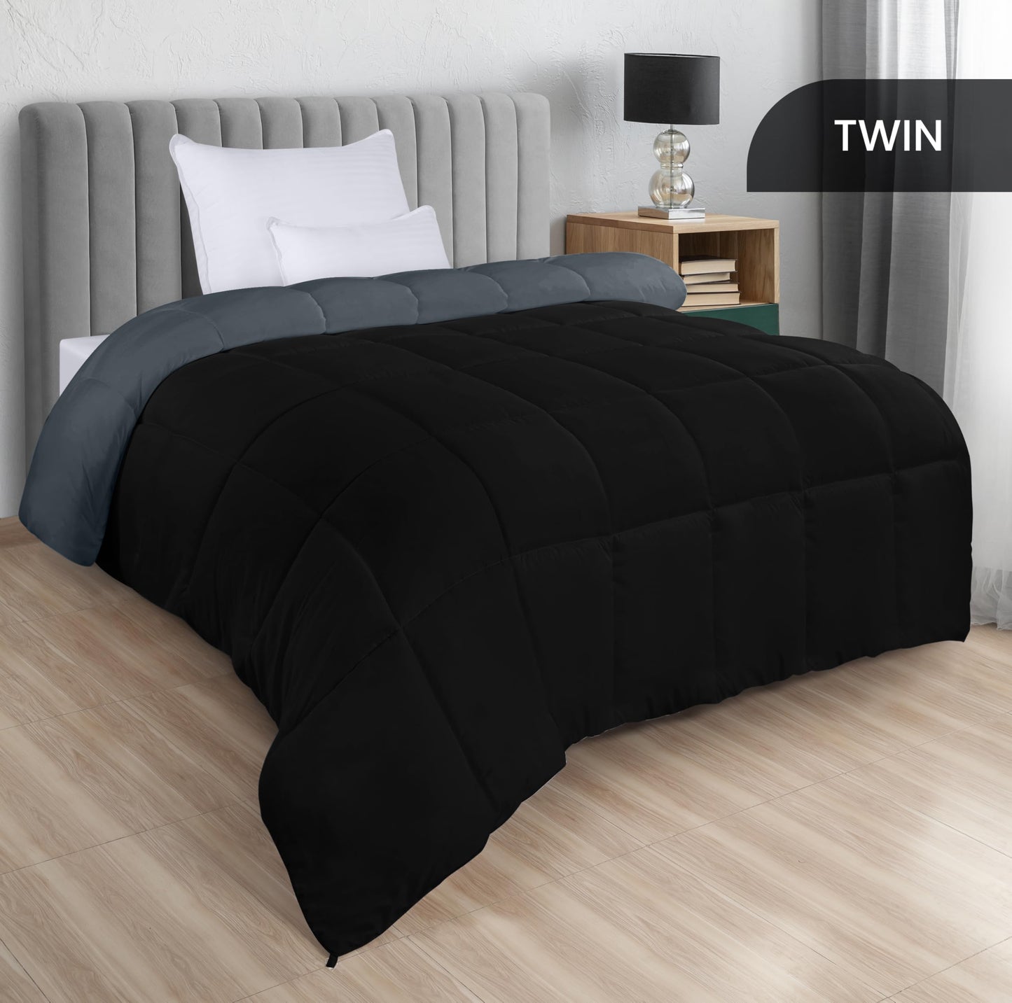 Utopia Bedding Comforters Queen Size, All Season Duvet Insert, Down Alternative Box Stitched Bed Comforter with Corner Tabs, Machine Washable (White)