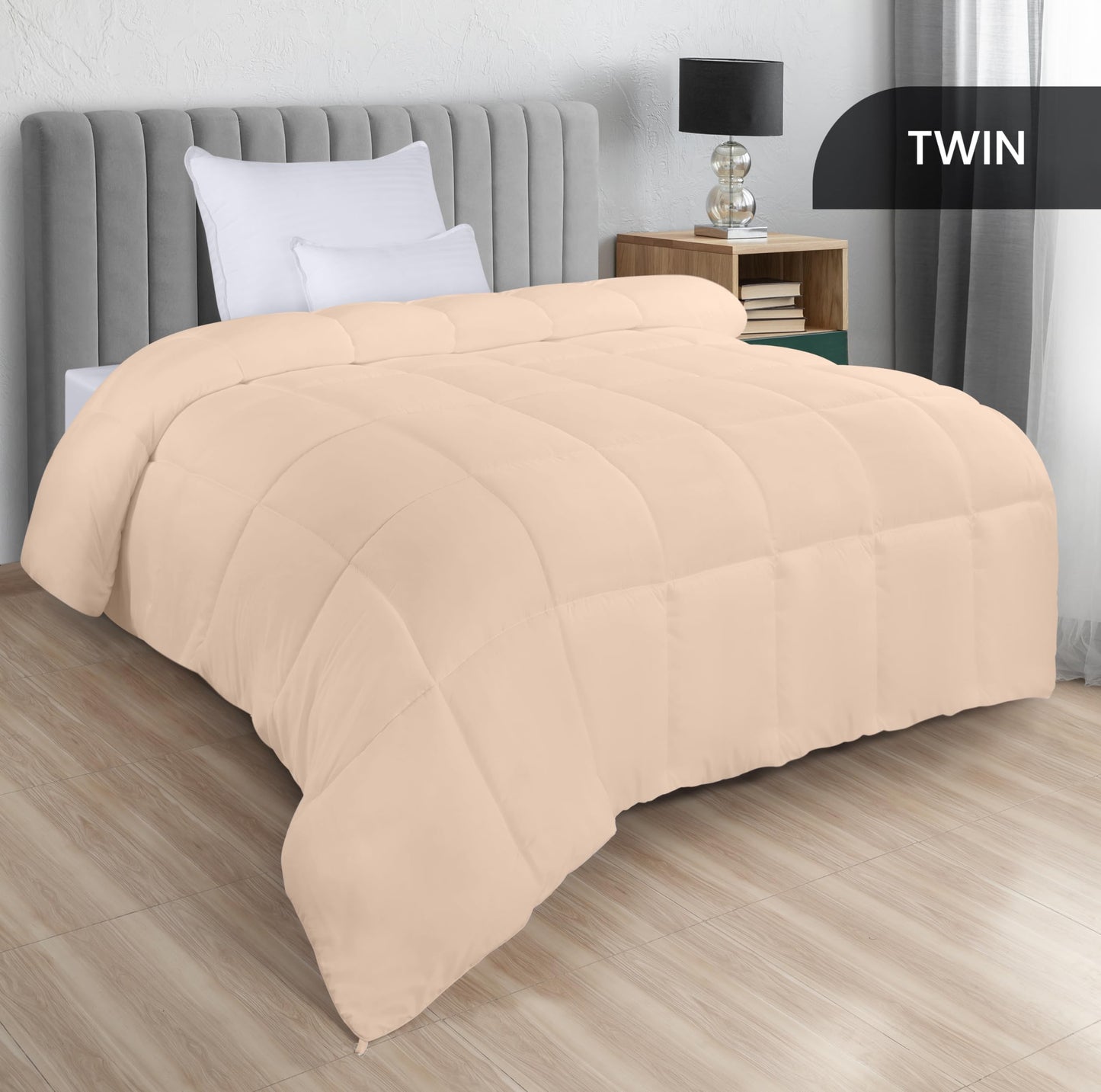 Utopia Bedding Comforters Queen Size, All Season Duvet Insert, Down Alternative Box Stitched Bed Comforter with Corner Tabs, Machine Washable (White)