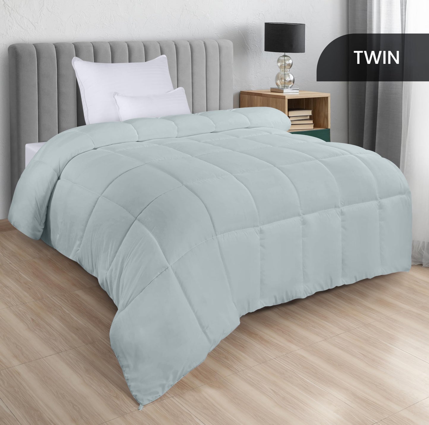 Utopia Bedding Comforters Queen Size, All Season Duvet Insert, Down Alternative Box Stitched Bed Comforter with Corner Tabs, Machine Washable (White)