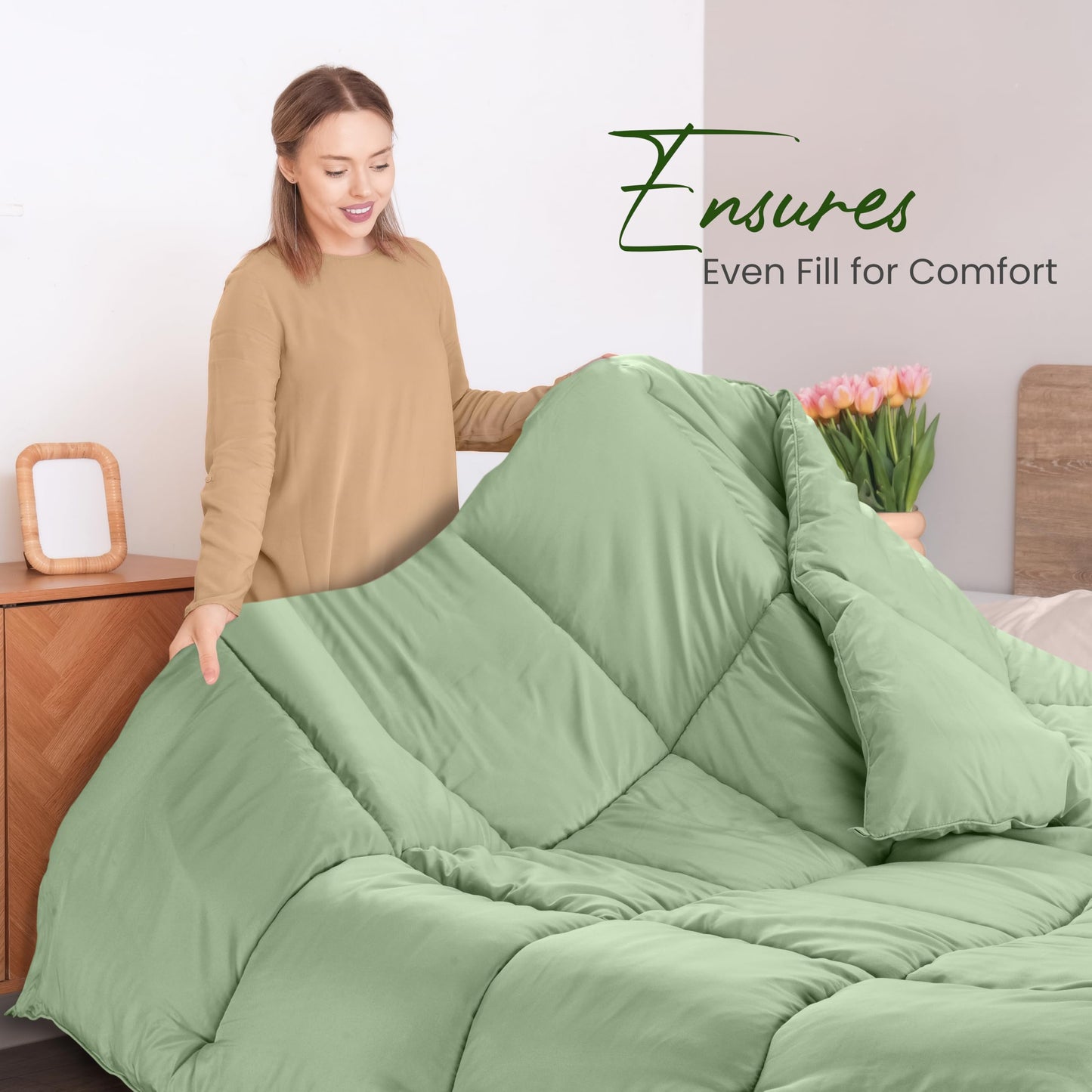 Utopia Bedding Comforters Queen Size, All Season Duvet Insert, Down Alternative Box Stitched Bed Comforter with Corner Tabs, Machine Washable (White)