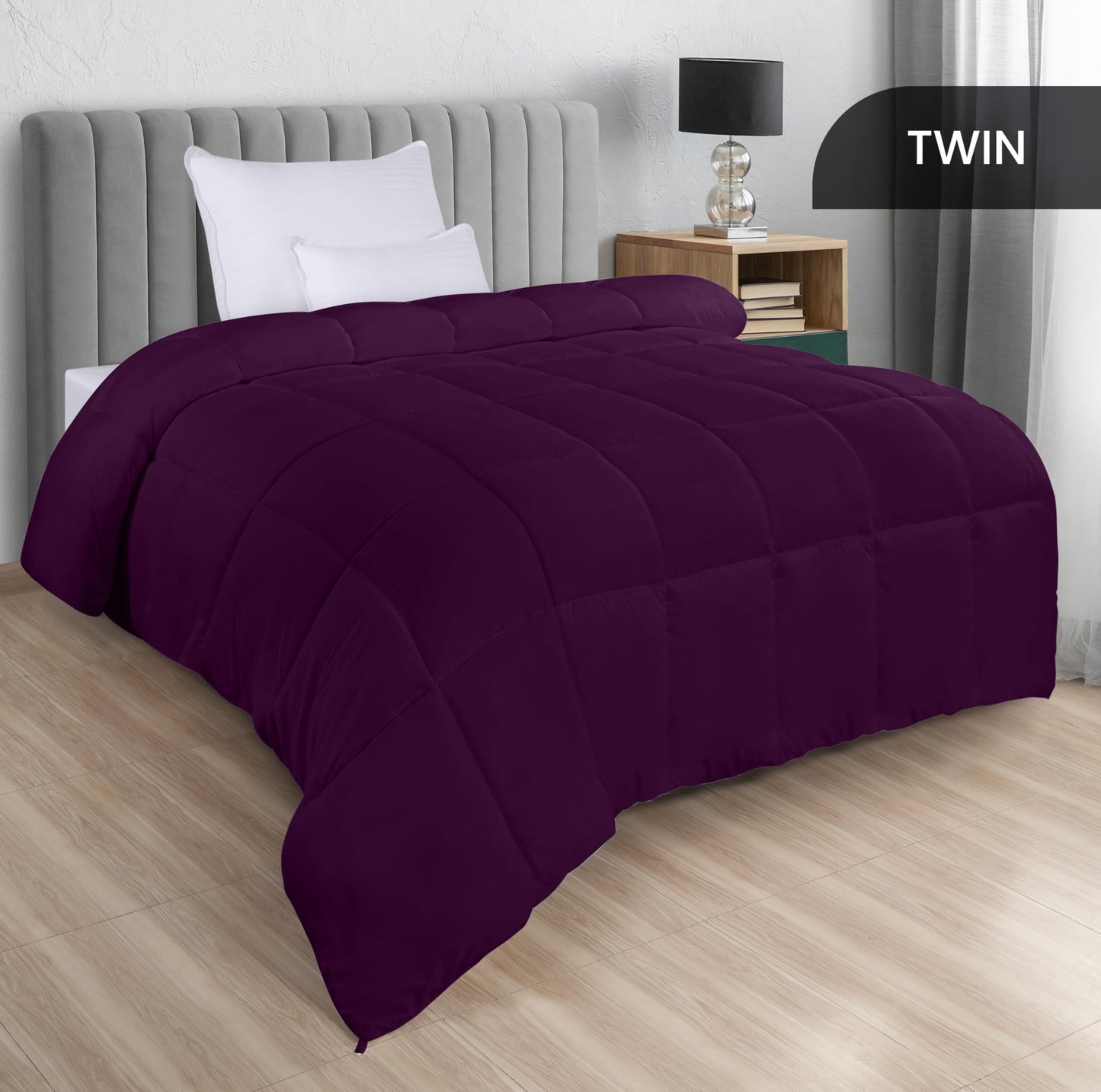 Utopia Bedding Comforters Queen Size, All Season Duvet Insert, Down Alternative Box Stitched Bed Comforter with Corner Tabs, Machine Washable (White)