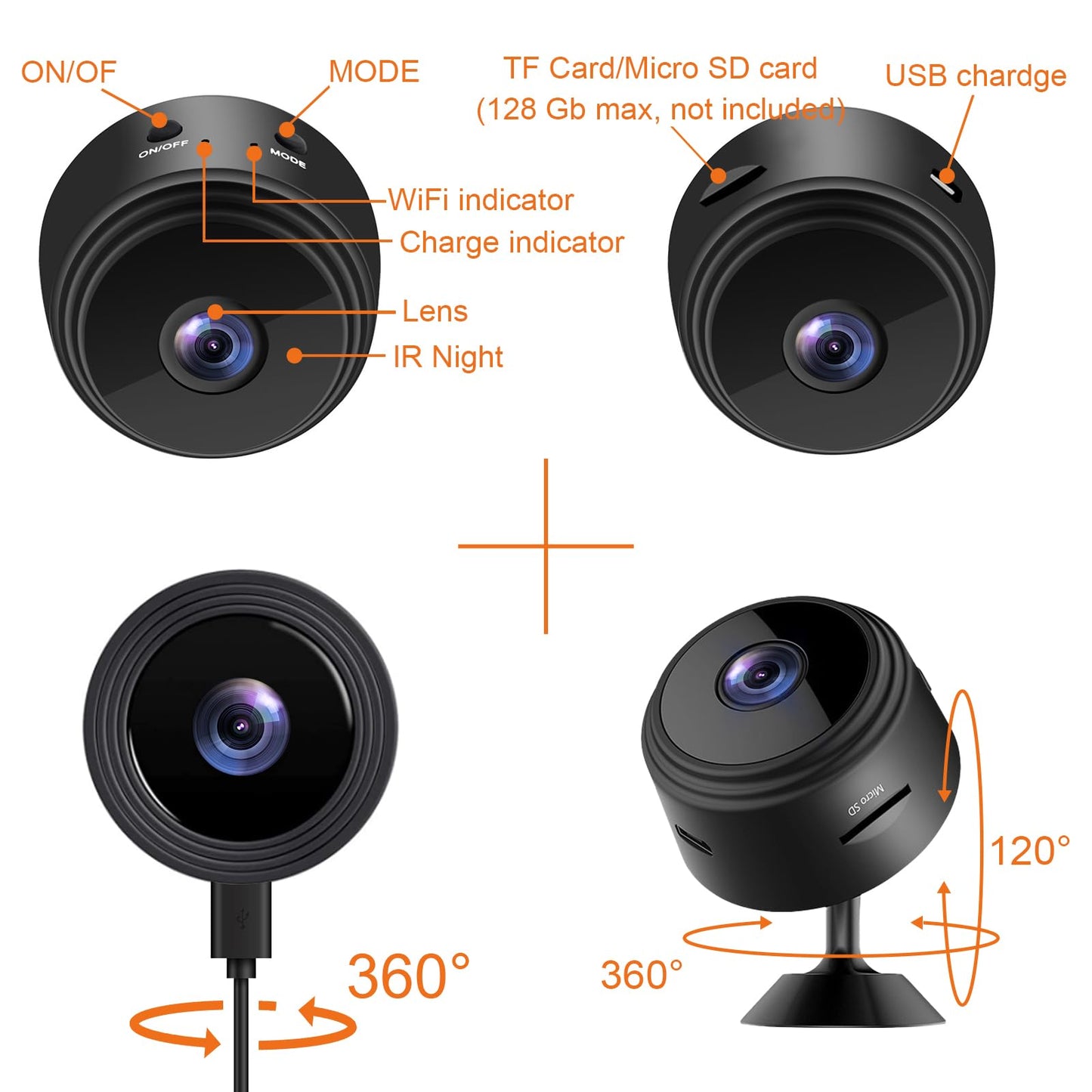 1080P WiFi Spy Camera Wireless Hidden Cameras Indoor Smart Home Office Security Surveillance Camera Mini Nanny Secret Spy Cam Micro Small Video Monitoring Room Camera with Motion Detection App Control
