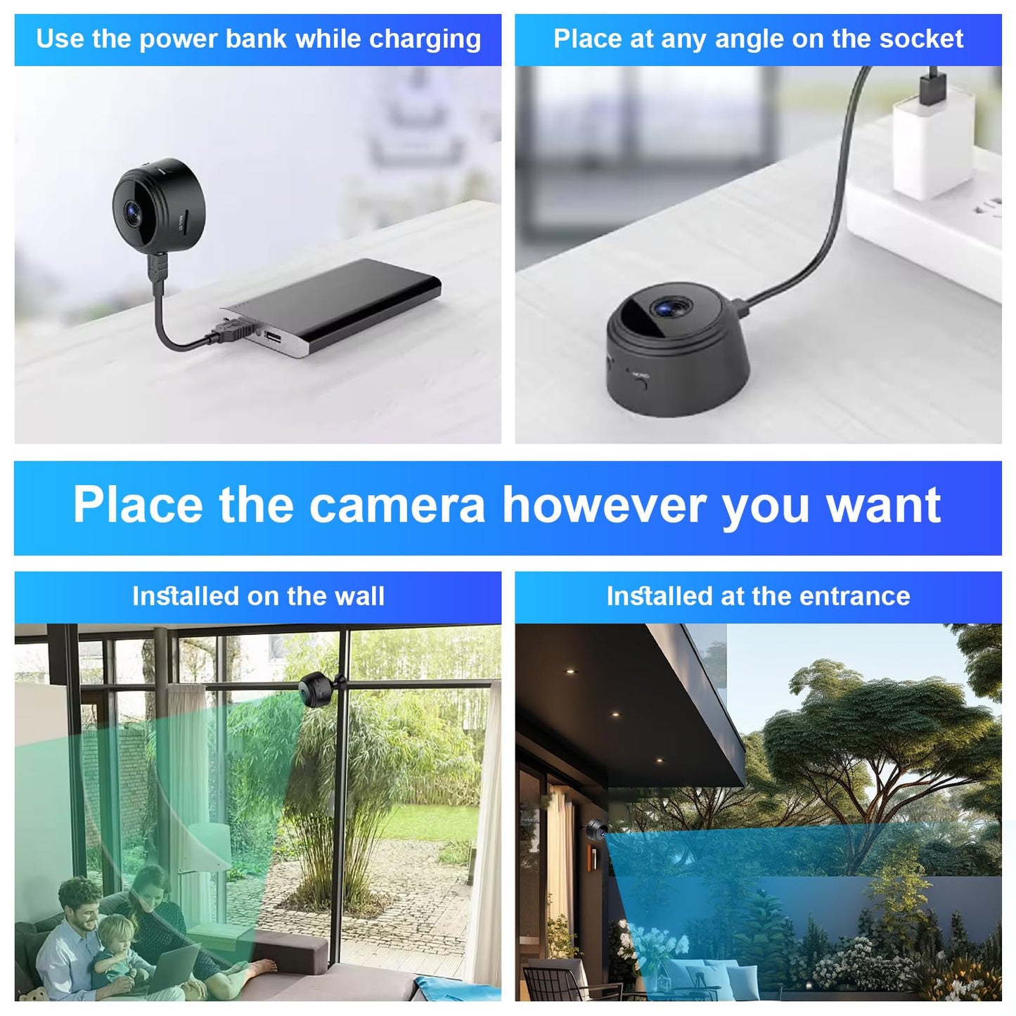 1080P WiFi Spy Camera Wireless Hidden Cameras Indoor Smart Home Office Security Surveillance Camera Mini Nanny Secret Spy Cam Micro Small Video Monitoring Room Camera with Motion Detection App Control