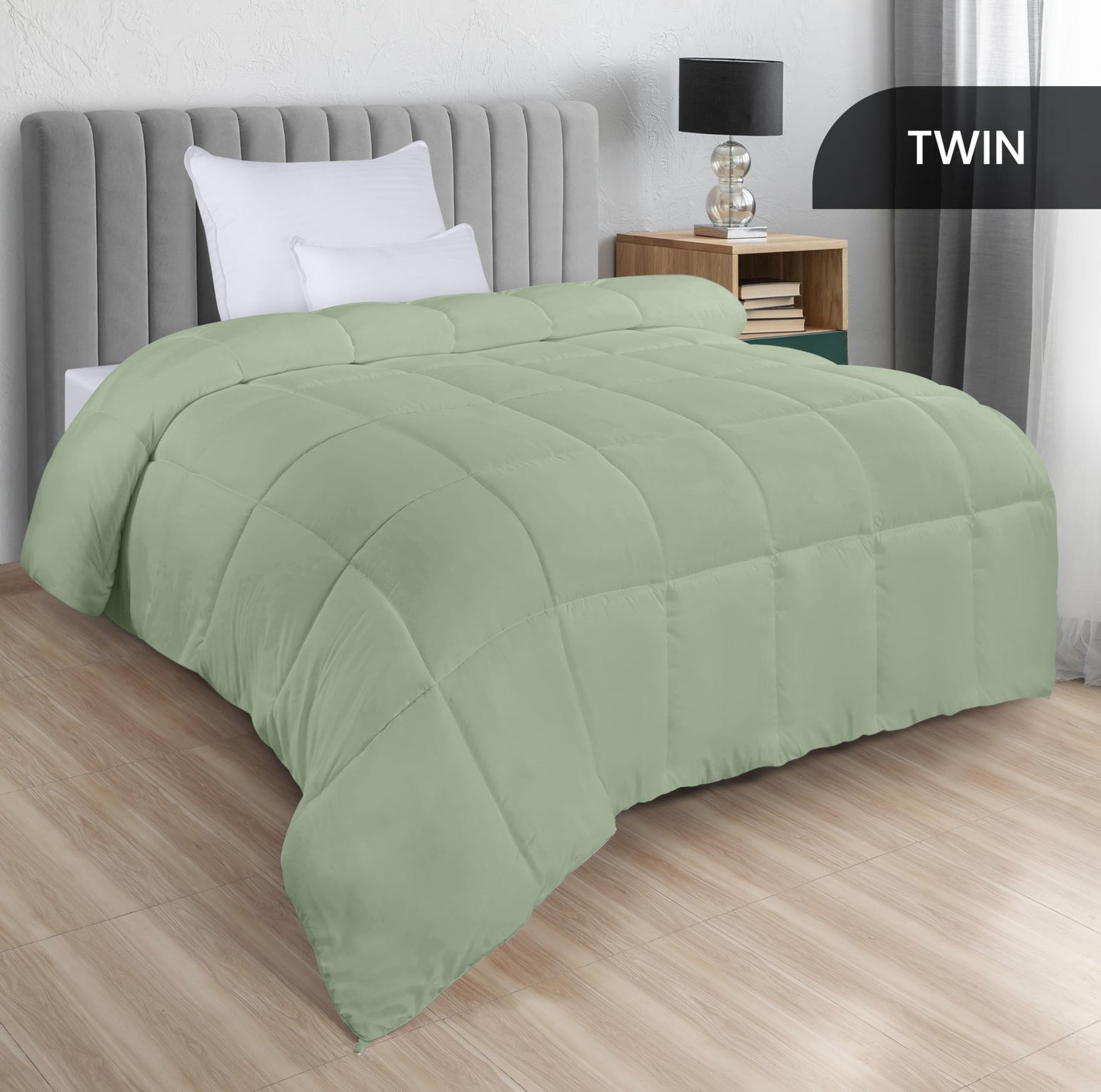 Utopia Bedding Comforters Queen Size, All Season Duvet Insert, Down Alternative Box Stitched Bed Comforter with Corner Tabs, Machine Washable (White)